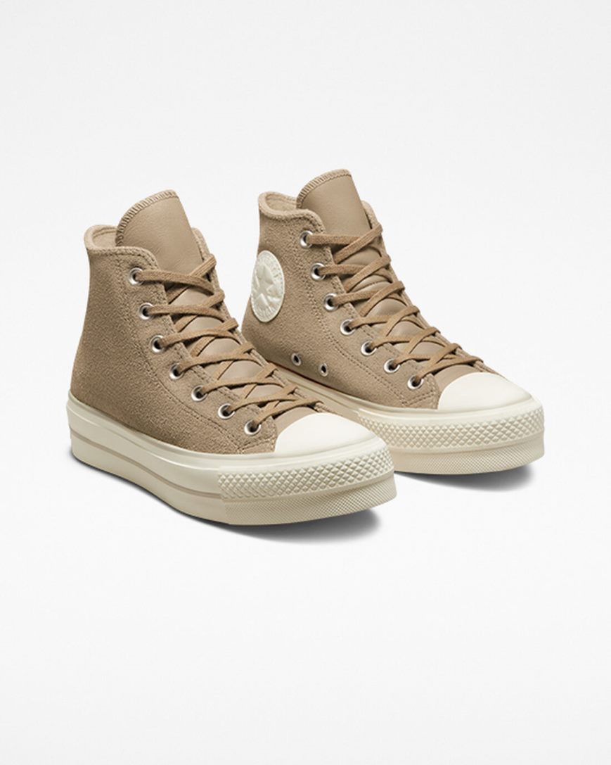 Topanky Na Platforme Converse Chuck Taylor All Star Lift Semisove Vysoke Damske Hnedožltý | SK 5Y11QG6